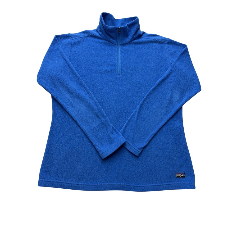 Patagonia Fleece Pullover Womens XL Blue 1/4 Zip Mock‎ Neck Sweater Raglan